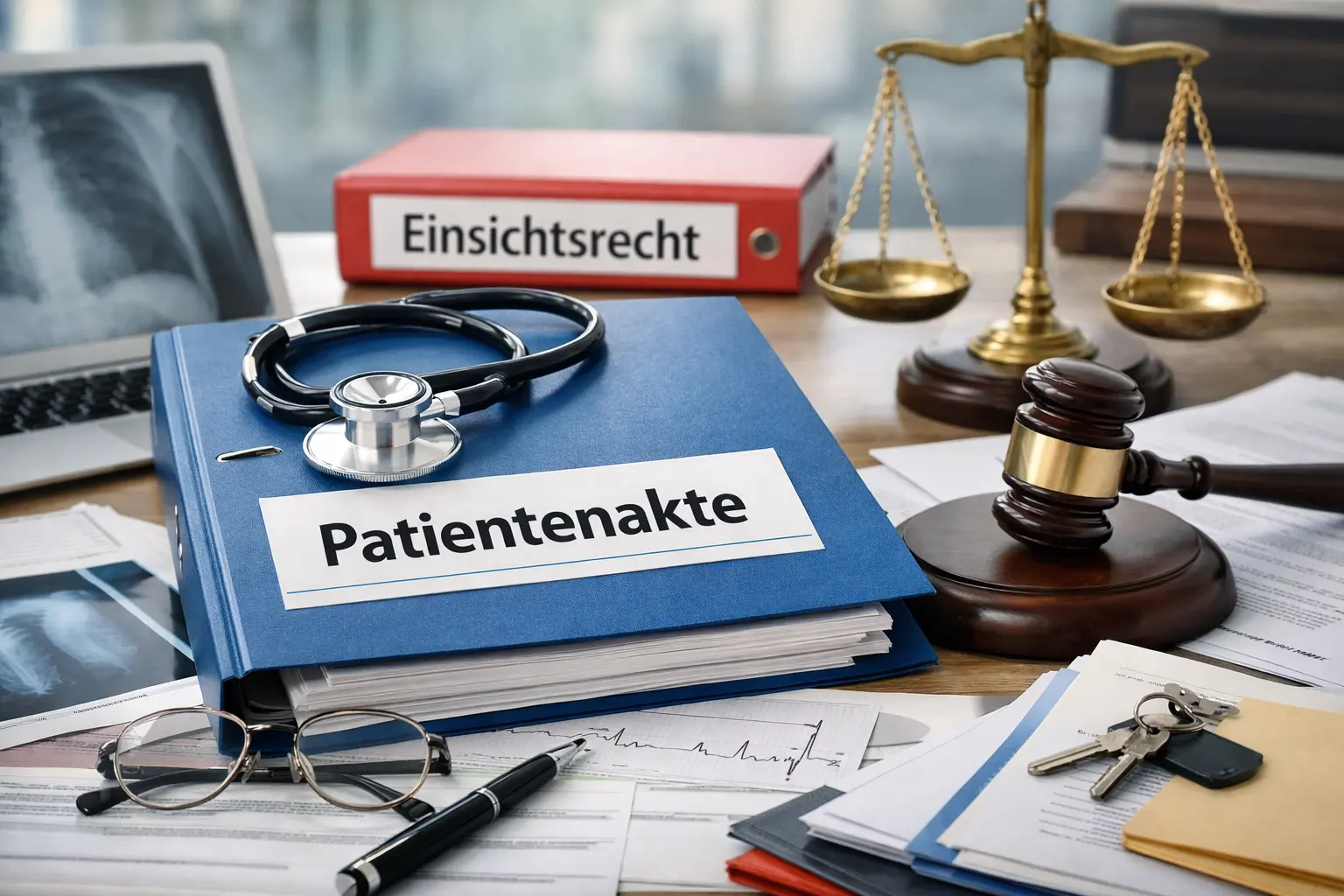 Zwei Ordner "Patientenrechte" und "Einsichtsrechte"